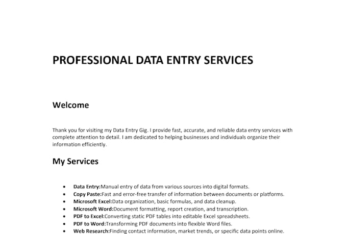 do accurate data entry, copy paste, excel and web research
